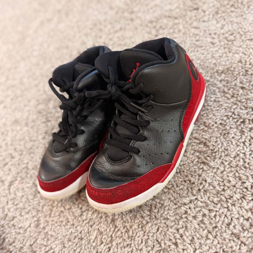 Jordan 1 Flight 2 Toddler 12C Black Red Bred Kids Sneakers Shoes